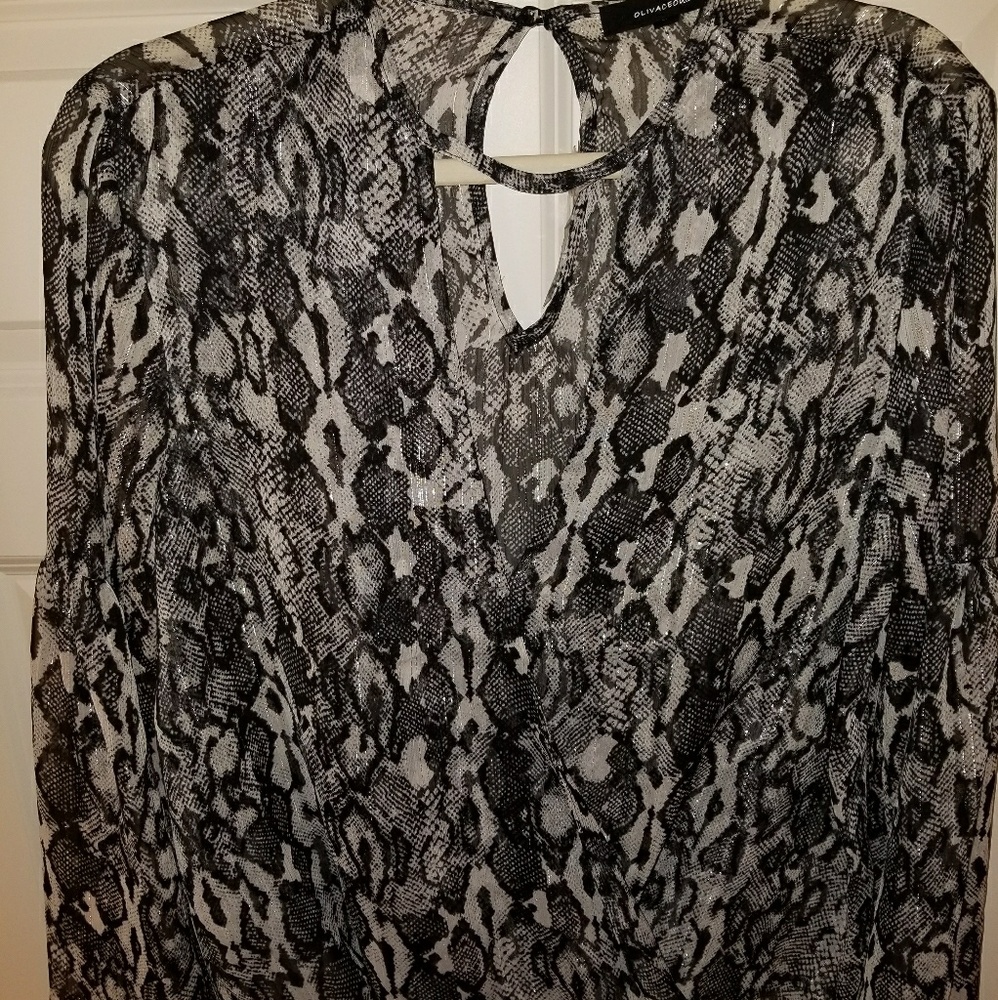 Chiffon snakeskin print top